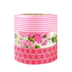 Wrapables Pink Passion Washi Masking Tape (Set of 3) - 1 of 2