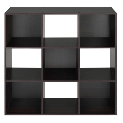 Espresso Stackable 9-Cube Organizer for Versatile Storage