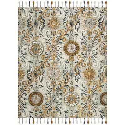 Suzani Szn209 Hand Hooked Indoor Area Rug - Light Green/ivory - 8'x10 ...