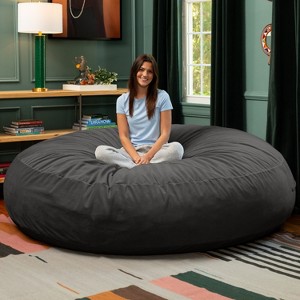 Jaxx 7 Foot Cocoon - 2-in-1 Convertible Bean Bag Bed & Large Bean Bag Chair for Adults, Lush Velvet - 1 of 4