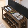 Lyngins Nordic-Style Storage Bench with Charcoal Rubberwood Frame, Polyurethane Leather Seat, Entryway Bench with Concealed Storage - 3 of 4