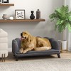 SKYONE Charcoal Gray Velvet Pet Sofa with Pearl Backrest, Soft Foam Cushion & Birch Wood Legs for - 2 of 4