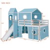 NicBex Full Size Bunk Bed with Safety Guardrail and Slide,Twin Loft Bed with Ladder and Pink Tent and Tower,Noise Reduced Bunk Bed for Bedroom - 3 of 4