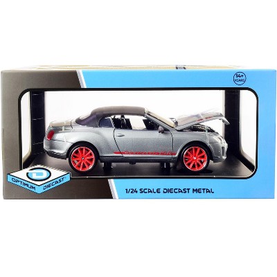 Bentley Continental Supersports ISR Gray Metallic with Black Top and Red Wheels 1/24 Diecast Model Car by Optimum Diecast