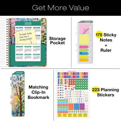 Global Printed Products Hardcover AY 2025-2026 Fashion Planner - 8.5"x11" (Watercolor Tree)