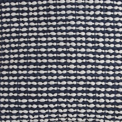 Medium Navy and White Cotton Embroidered Square Throw Pillow