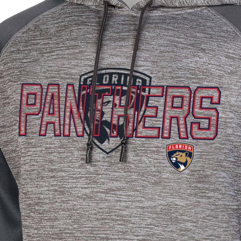 NHL Florida Panthers Men&#39;s Gray Performance Hooded Sweatshirt, 3 of 4