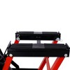 Hydraulic Motorcycle Scissor Lift Jack 1500 LBS Capacity Foot-Operated Lift Table Stand with 4 Wheels for Motorcycle ATV UTV Powersports Black+Red - 3 of 4