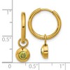Chisel Stainless Steel Polished Yellow IP-plated with Removeable Green CZ Dangle Hinged Hoop Earrings - 4 of 4