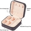Portable PU Leather Jewelry Box for Travel, Small Jewelry Case Organizer for Rings, Earrings, Necklaces & Bracelets, Black - 2 of 4