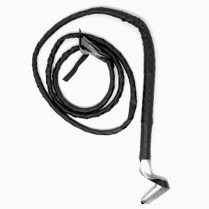Skeleteen Faux Leather Black Whip - 6.5' Woven Costume Accessories Whips - 1 Piece - 1 of 4