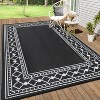 Outdoor Modern Woven Plastic Straw Carpet Reversible Erasable Lightweight Portable Large Area Rugs for Camping Garden Backyard RV Patio Auto - 2 of 4