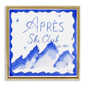 Stupell Industries Apres Ski in Blue Tones Floating Frame Canvas Art - 1 of 4