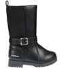bebe Toddler Girl's Tall Comfortable Round Toe High Boots with Knit Panel and bebe Rivet with Buckle Strap - 2 of 4