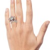 Pompeii3 Certified 4 3/8 Ct Floral Halo Diamond Engagement Ring 14k Gold or Pt Lab Created - 3 of 4