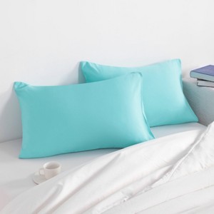 2 Pack Brushed Microfiber Pillowcases, Super Soft Pillowcases with Envelope Closure - NTBAY - 1 of 4