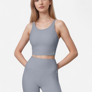 Anna-Kaci Active Women's Scoop Neck Cropped Activewear Tank Top with Wide Straps and Clean Hem Detail - 1 of 4