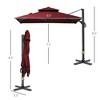 NicBex Patio Umbrella Windproof Outdoor Umbrella Cantilever Waterproof Pool Umbrella for Garden, Pool, Deck - 4 of 4