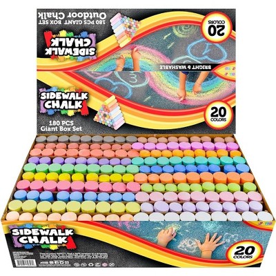 Joyfy 120/160/180 PCS Kids Sidewalk Chalk Non-toxic Washable Chalk for Chalkboard Blackboard Playground Street Outdoor School Art Supplies Paint Toy