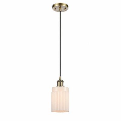 Hadley - 1 Light Cord Hung Mini Pendant In Art Deco Style-8 Inches Tall and 4.5 Inches Wide
