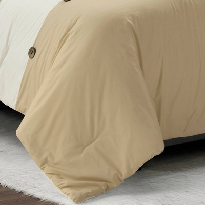 King Linen Button Cotton Farmhouse Comforter Set