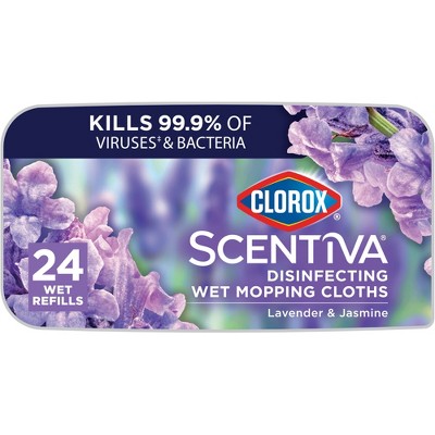 Photo 1 of 2 pack Clorox Scentiva Disinfecting Wet Mopping Cloths - Lavender  Jasmine - 24ct