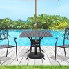 Outsunny 36" x 36" Square Patio Table with Umbrella Hole, Aluminum Outdoor Dining Table, Outdoor Bistro Table for Garden, Backyard, Porch, Black - 3 of 4