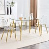 Dining Chairs Set of 4,Armless Crystal Chair with Metal Legs, Nordic Creative Makeup Stool Chair Set - 2 of 4