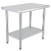Stainless Steel Prep Table, 48 x 24 Inch Commercial Kitchen Prep & Work Table with Adjustable Under Shelf, Metal Workbench, with Backsplash - 2 of 4