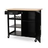 GDFStudio Carmelina Contemporary Wooden Kitchen Cart with Wheels - 4 of 4
