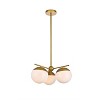 Elegant Lighting Eclipse 3 Lights Brass Pendant With Frosted White Glass - 3 of 4