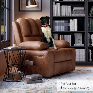 TackView Oversized 360° Swivel Rocker Recliner Sofa with Heat & Massage – Soft High-Density Foam, Cup Holder & Side Pocket - 1 of 4