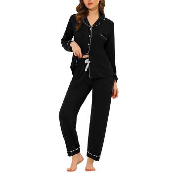 BLANCHES Women's Pajama Set Christmas Pjs Long Sleeve Print Tops and Soft  Pajamas Pants Soft Sleepwear Set Black at  Women's Clothing store