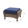 Covers&All Sorento Ottoman with Fieldstone Wicker and Sunbrella Cushion, 20 in L x 30 in W x 16 in H - 4 of 4