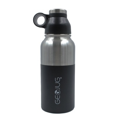 Brentwood GeoJug 40oz Stainless Steel Vacuum Insulated Water Bottle in Black