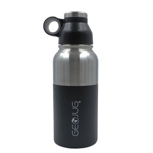 Brentwood GeoJug 40oz Stainless Steel Vacuum Insulated Water Bottle in Black - 1 of 4