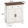 Farmhouse Storage Cabine 3-Tiers Adjustable Shelf with 7 Gears, Rustic Kitchen & Dining Room Organizer - 2 of 4