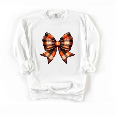 Simply Sage Market Women's  Garment Dyed Graphic Sweatshirt Coquette Fall Plaid