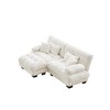 94.4" Chenille Modular L-Shaped Sectional Sofa with Bolster Armrests and Ottomans for Small Living Room - 4 of 4