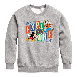 Boys' - Disney - Explore Graphic Long Sleeve Fleece Sweatshirt - 1 of 4
