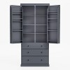 NicBex  Farmhouse Freestanding Tall Cupboard Dining Room Cabinet with Storage, 3 Adjustable Shelves, 8 Door Shelves for Kitchen Living Room - 4 of 4
