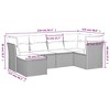 vidaXL 6 Piece Patio Sofa Set with Cushions Beige Poly Rattan - Beige and Cream Without Table - 3 of 4