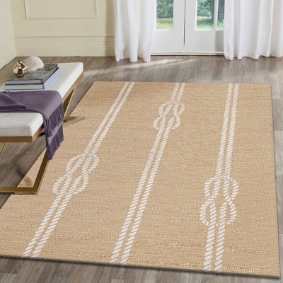 Capri Coastal Hand-Tufted Round Indoor/Outdoor Beige Rug