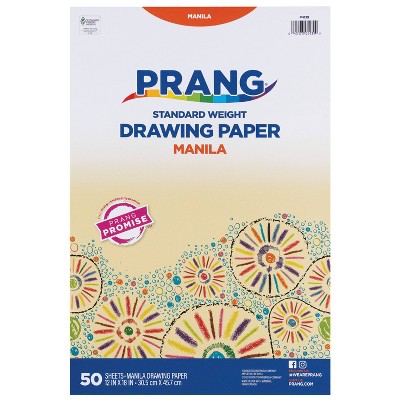 12"x18" Manila Drawing Paper 50 Sheets - Prang: Uncoated Cream Construction Paper, 70 lb, Art & Design, 12x18 Inches