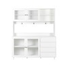 Okak Pantry Cabinets, Freestanding Kitchen Cabinet with 4 Doors and 4 Drawers, Storage Cabinet for Living Room, Dining Room, Kitchen, Walnut - 4 of 4