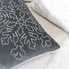 Tramull Velvet Holiday Pillow Cover 20x20 with Silver Snowflake Embroidery, Christmas Winter Decor for Couch Bed - 3 of 4