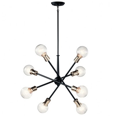 Adjustable Arms Sputnik 30" Black Modern Chandelier
