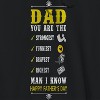 Rerun Island Men's Dad You Are The Strongest Long Sleeve Graphic Cotton Sweatshirt Hoodie - Black L - 2 of 3