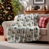 Lomsoe Christmas Flannel Blanket Throw, Christmas Trees Reindeer Snow Soft Flannel Blankets for Couch Sofa Bed. - 2 of 4