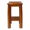 Oceanstar Solid Wood Spa Shower Bench with Storage Shelf, Teak Color Finish - 3 of 4